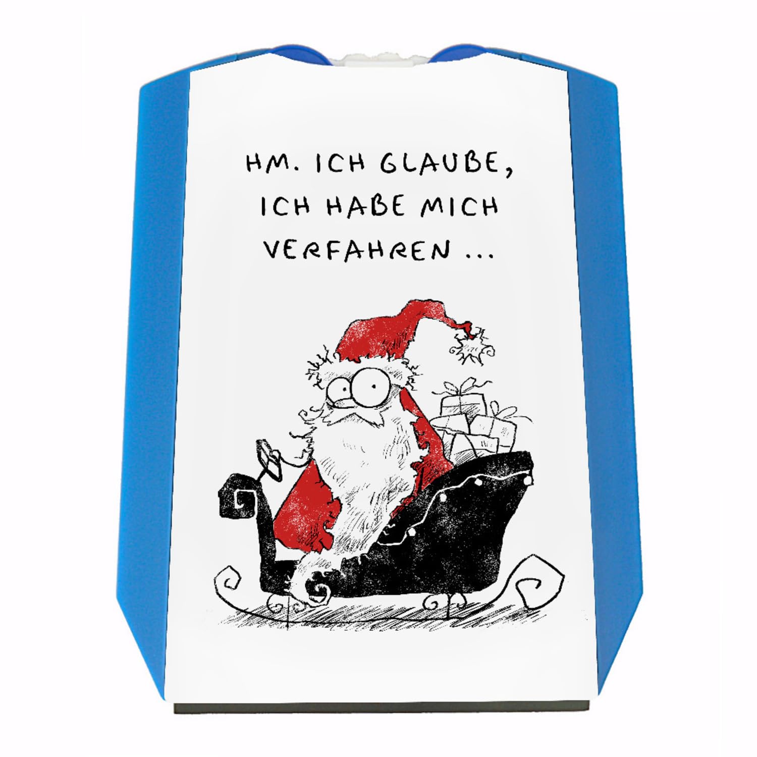 Weihnachtsmann Parkscheibe mit Spruch Ich glaube ich Habe Mich verfahren lustige Cartoon für Männer Parkuhr Comic Eiskratzer Weihnachten Witz im Schlitten von speecheese