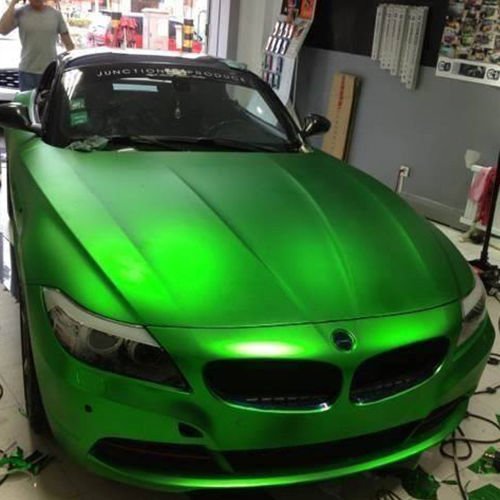 3D Chrom Matt Metallic GRÜN mit Luftkanälen ,Car Wrapping, Profi Folie 2m x 1,52m von speedwerk-motorwear