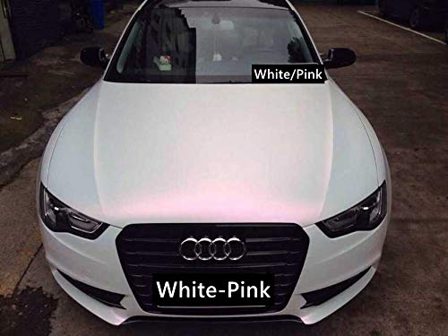 3D Perlmutt Effekt Folie Weiß >Pink mit Luftkanal 1,52m Car Wrapping Farbwechsel 9m x 1,52m von speedwerk-motorwear