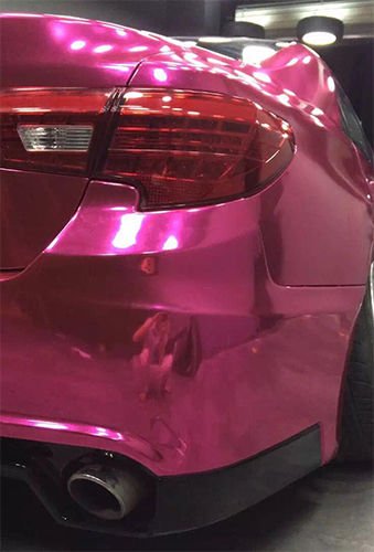 STRETCHABLE Chrom Pink für 3D Verklebung 1,52m Breit Car Wrapping, Chromfolie 0,5m x 1,52m von speedwerk-motorwear