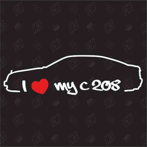 speedwerk-motorwear I Love My C208 - Sticker für Mercedes Benz, CLK Bj 97-02, Coupé, Tuning Fan Aufkleber von speedwerk-motorwear