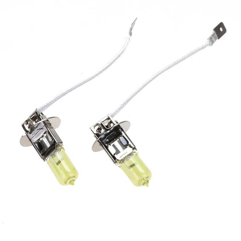 Starnearby H3 12 V 55 W gelbe Halogen-Xenon-Leuchtmittel für Auto-Scheinwerfer, 2 Stück von starnearby