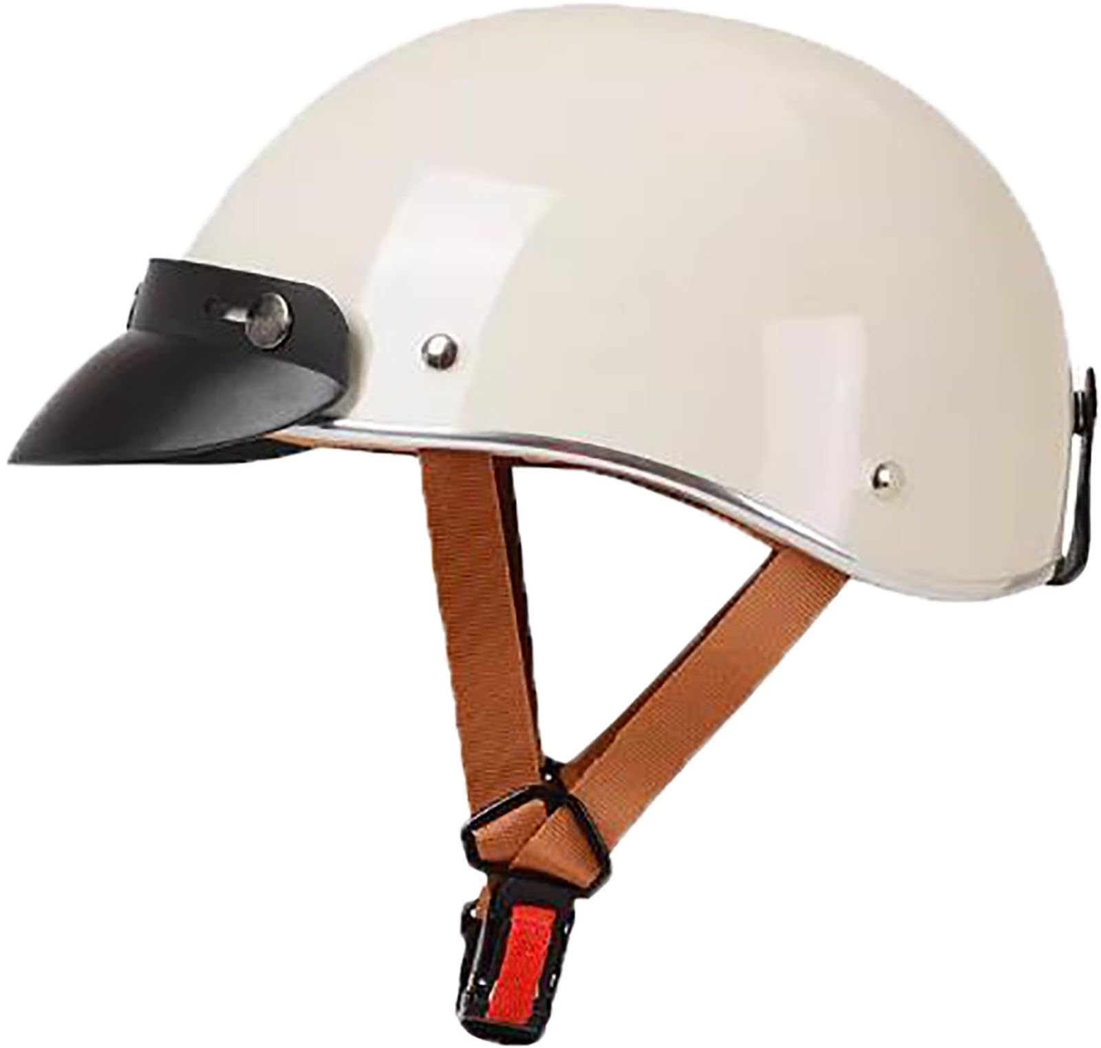 3/4 Retro-Motorradhelm Open Face Helm, Rollerhelm Mit Sonnenblende, DOT/ECE-Zugelassener Retro-Jet-Helm, Motorrad Halbschalenhelm Für Damen Und Herren Erwachsene 1,M=57-58CM von stdpcxz