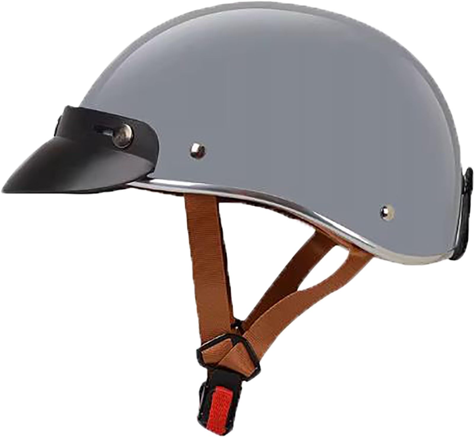 3/4 Retro-Motorradhelm Open Face Helm, Rollerhelm Mit Sonnenblende, DOT/ECE-Zugelassener Retro-Jet-Helm, Motorrad Halbschalenhelm Für Damen Und Herren Erwachsene 3,S=55-56CM von stdpcxz