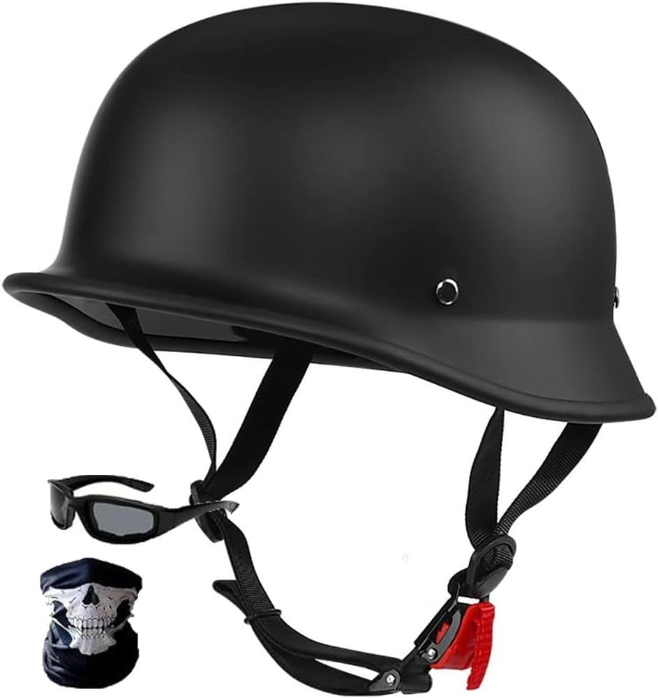 Erwachsene Herren Und Damen Retro Motorradhelm, Rollerhelm Halbschalenhelm ECE-Zulassung, Jet-Helm Mit Sonnen-Visier, Roller-Helm Für Im Edlen Vintage-Look (S-XL) 1,55-62cm von stdpcxz