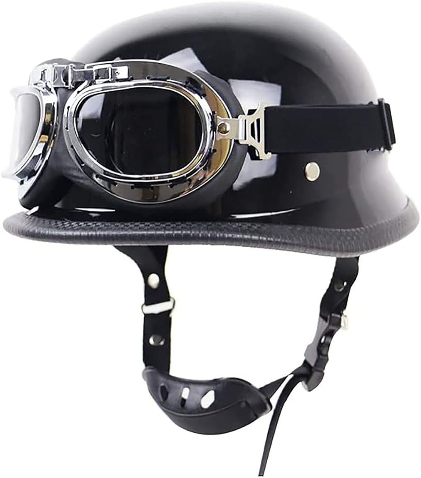 Halbhelme Halbschalenhelm Jethelm Retro Mit ECE, Sturzhelm Motorradhalbhelm Mit Schutzbrille Offenem Helm, Für Chopper Scooter Herren Damen Mit Herausnehmbares Futter 1,M von stdpcxz