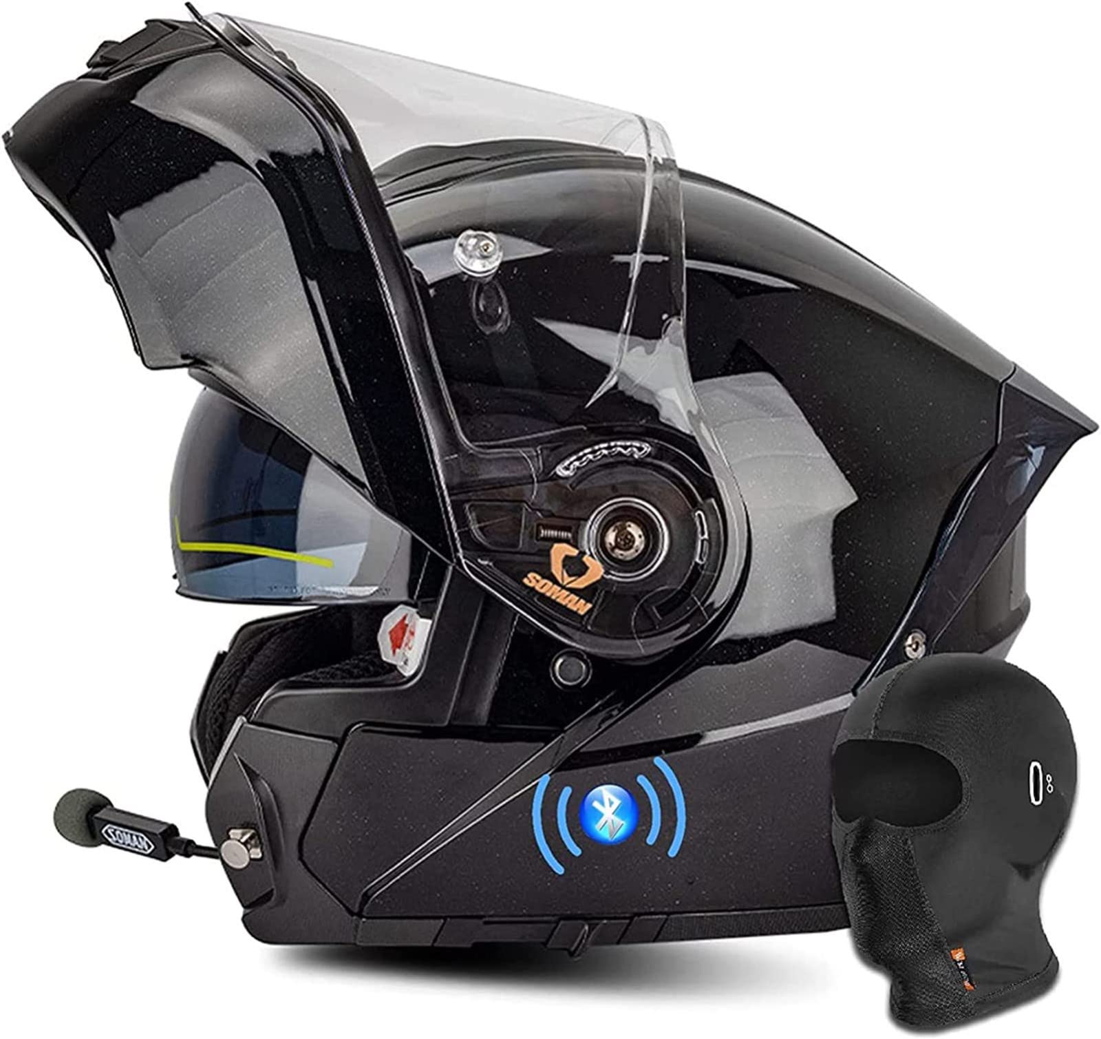 Integralhelm Motorradhelm Modular Bluetooth Klapphelm Erwachsene Sturzhelm Mopedhelm ECE/DOT Genehmigt Mit Doppel Visier Lüftungssystem Für Herren Und Damen 6,4XL von stdpcxz