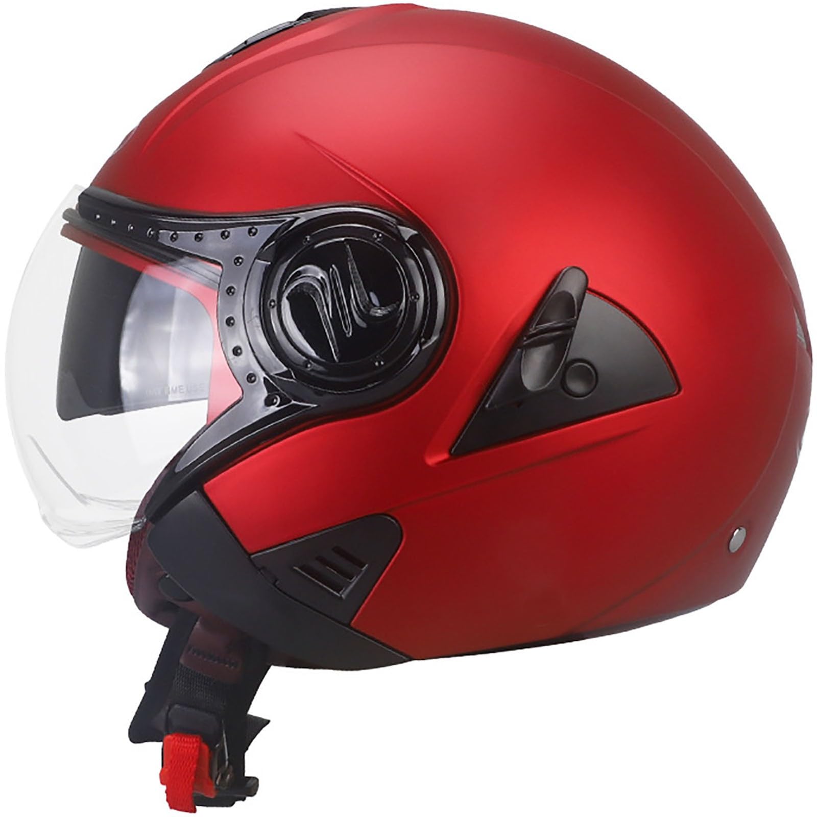 Motorrad Halbhelme Retro Motorradhelm Für Herren Und Damen DOT/ECE-Zertifizierung Jethelm Offenem Helm Mit Sonnenblende Braincap Halbschalenhelm Für Cruiser Chopper Moped Scooter 3,L=59-60CM von stdpcxz