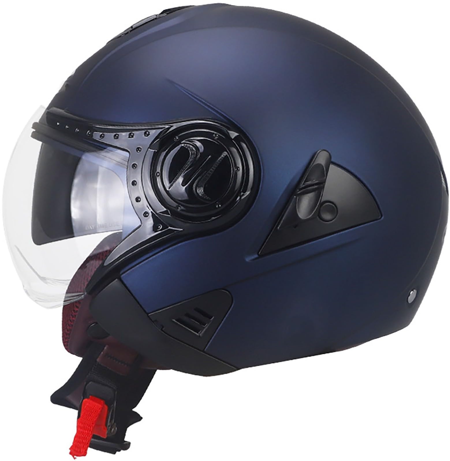 Motorrad Halbhelme Retro Motorradhelm Für Herren Und Damen DOT/ECE-Zertifizierung Jethelm Offenem Helm Mit Sonnenblende Braincap Halbschalenhelm Für Cruiser Chopper Moped Scooter 4,L=59-60CM von stdpcxz