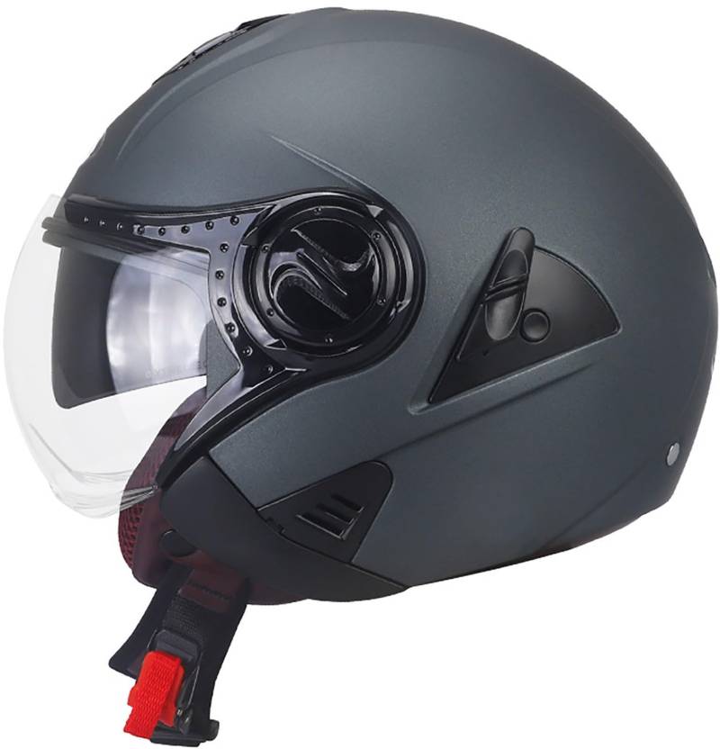 Motorrad Halbhelme Retro Motorradhelm Für Herren Und Damen DOT/ECE-Zertifizierung Jethelm Offenem Helm Mit Sonnenblende Braincap Halbschalenhelm Für Cruiser Chopper Moped Scooter 5,L=59-60CM von stdpcxz