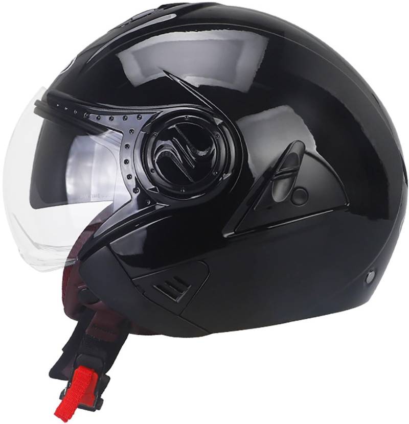 Motorrad Halbhelme Retro Motorradhelm Für Herren Und Damen DOT/ECE-Zertifizierung Jethelm Offenem Helm Mit Sonnenblende Braincap Halbschalenhelm Für Cruiser Chopper Moped Scooter 7,L=59-60CM von stdpcxz