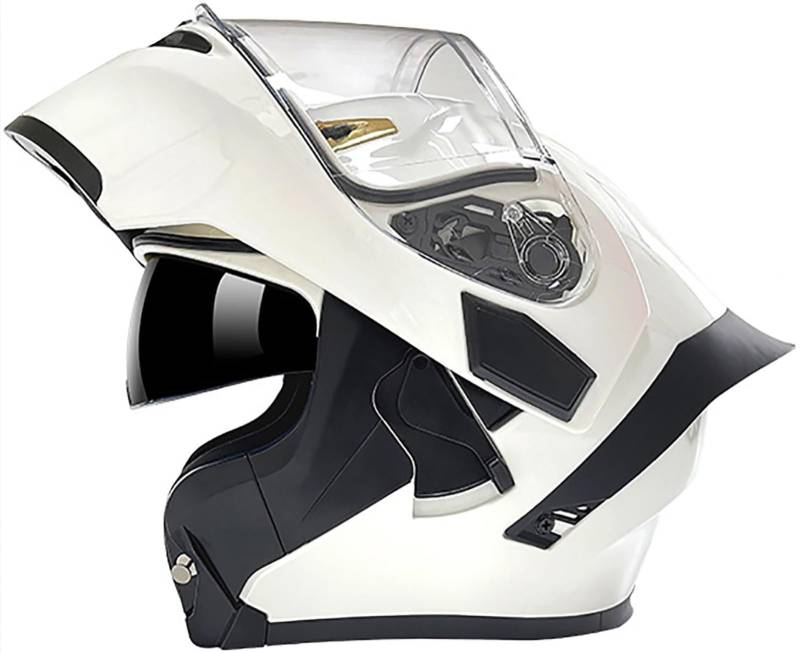 Motorrad Integrierter Klapphelm Motorradhelm DOT/ECE-Zertifizierung Flip Vollvisierhelm Motorrad Schutzhelm Mit Doppelvisier Modular Helm Für Männer Und Frauen Erwachsene 1,XXL=63-64CM von stdpcxz