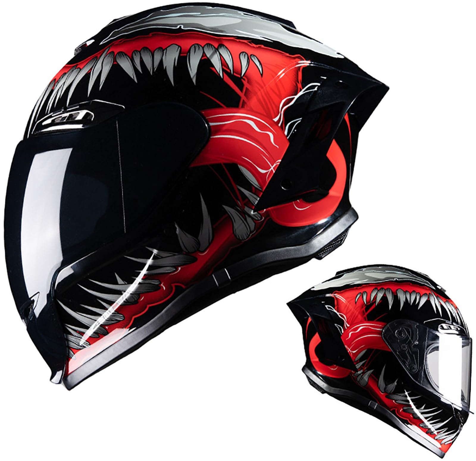 Motorradhelm Integralhelm Mit Sonnenblende, Modular Vollhelm Integrierter Motorrad-Vollhelm, DOT/ECE-Zugelassener Sicherheits-Anti-Kollisions-Helm Für Männer Und Frauen Erwachsene 5,L=59-60CM von stdpcxz