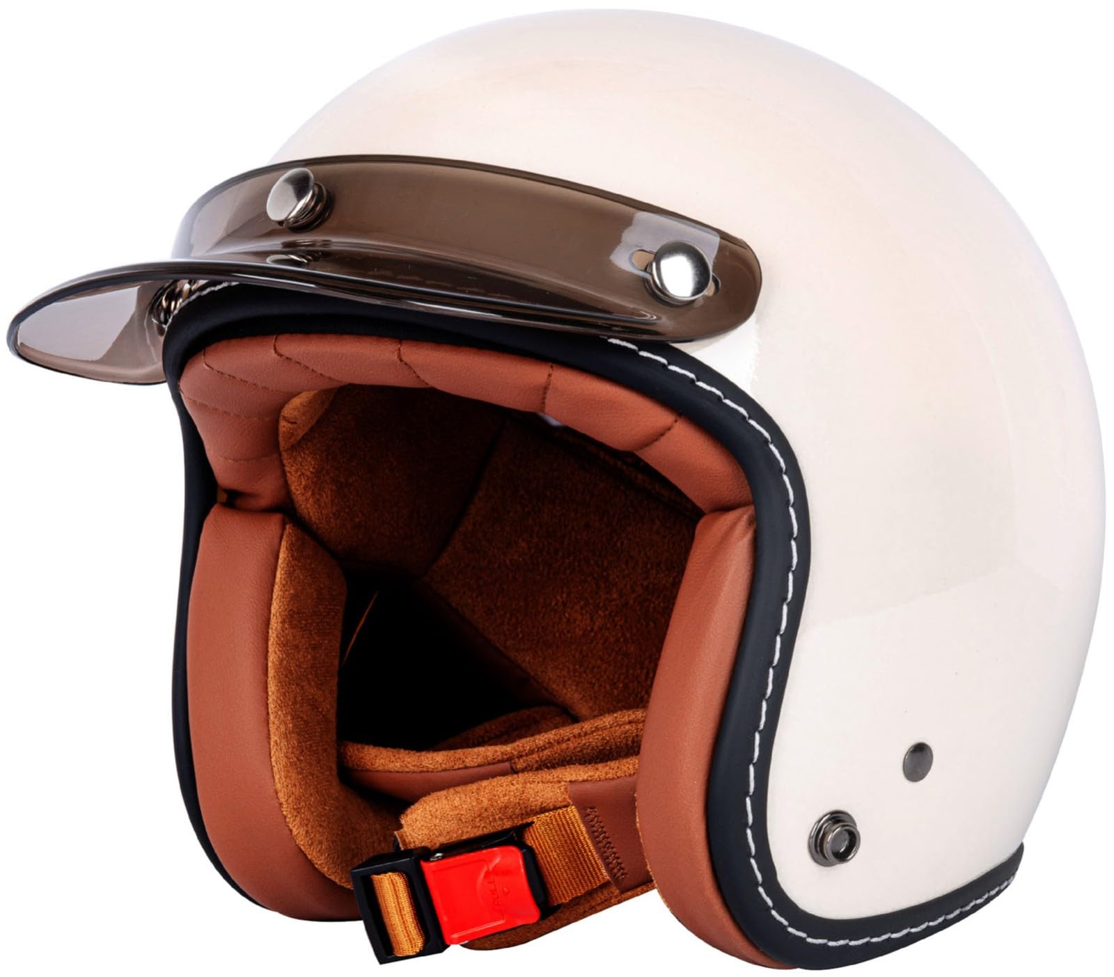 Retro Motorradhelm DOT/ECE-Zertifizierung Motorrad Halbschalenhelm Vintage Open Face Helm 3/4 Jethelm Schutzhelm Mopedhelm Roller-Helm Scooter-Helm Für Männer Und Frauen Erwachsene 2,L=59-60CM von stdpcxz