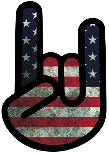 Aufkleber Devil Hand Sticker Rock 'n Roll American Flag von sticker-dealer