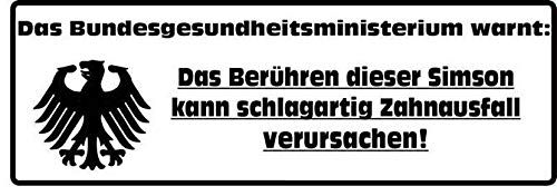 Aufkleber: Das Berühren Dieser Simson kann Zahnausfall verursachen 2-erSet! von sticker-dealer