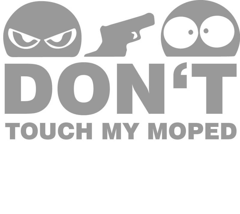 Don't Touch My Moped Aufkleber Sticker JDM Motorrad Silber ca. 11x7 cm Fun Simson Bike Biker von sticker-dealer