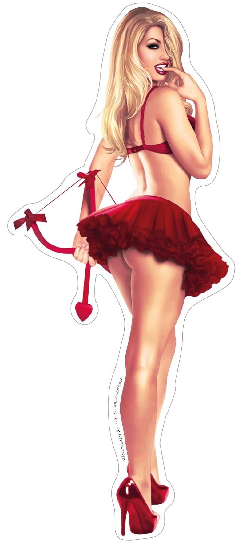 Pinup Aufkleber Amor Autoaufkleber Sticker Girls Sexy ca. 19x8 cm von sticker-dealer