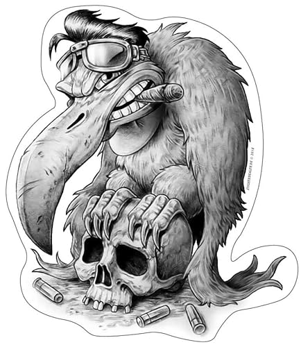 Aufkleber Cooler Adler Sticker Vogel Geier Skull Schädel Zigarre ca. 12x10 cm von stickerdealer_chupacabra