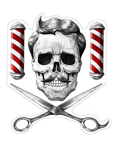 Barber Skull Aufkleber Sticker Schädel Totenkopf Bart Barbershop Schere Barberpole Rasiermesser Rasur Gentlemen Scheibanaufkleber von stickerdealer_chupacabra