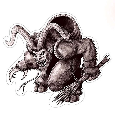 Krampus Aufkleber Sticker Schreckgestalt Fabelwesen Teufel Gehörnte ca. 10x9 cm von stickerdealer_chupacabra