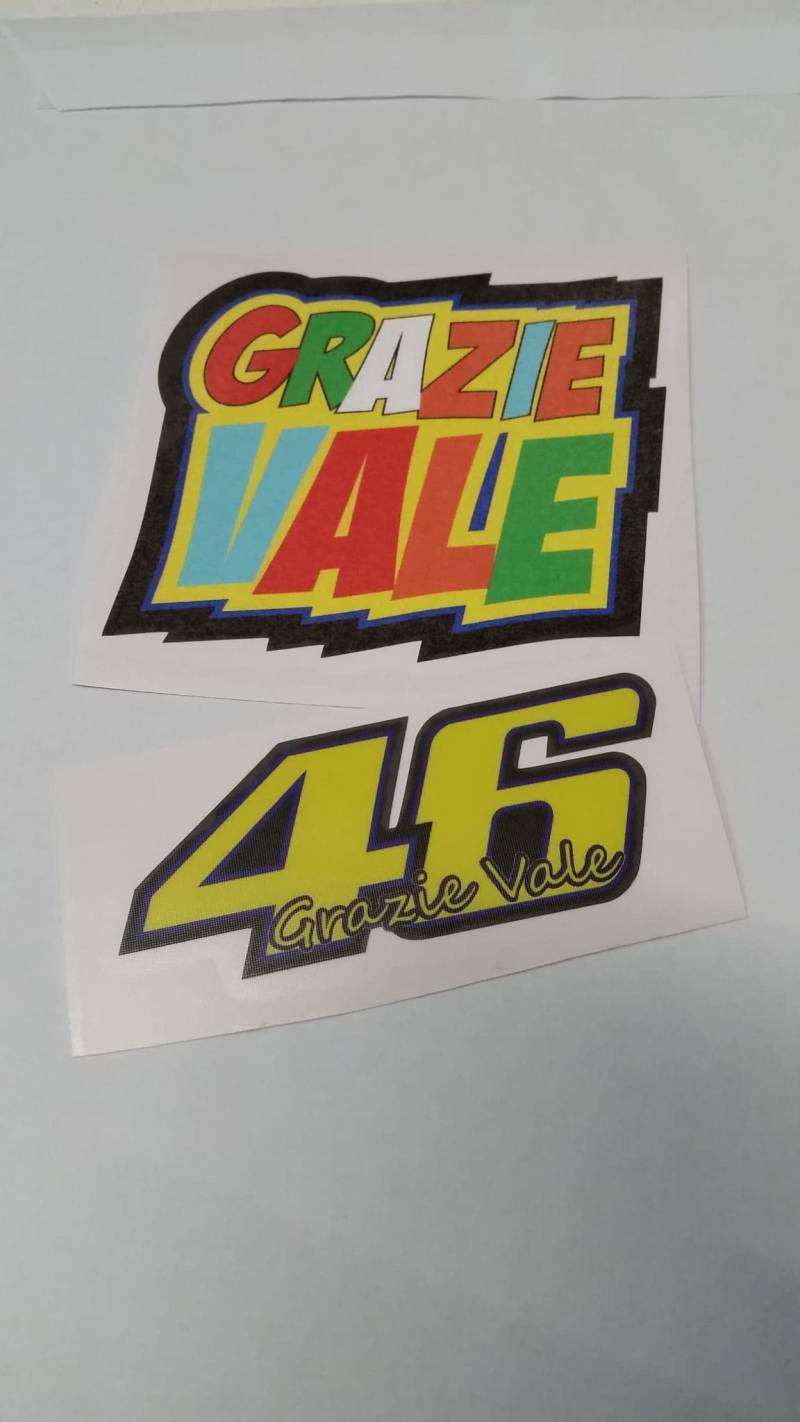 2er Set Rossi 46 The Doctor Aufkleber Sticker Motogp Motorrad Grazie Vale Valentino Rossi von stickerpoint24