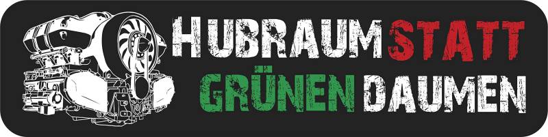 Hubraum statt grünen Daumen Gretl Greta Druck Plakette Fun Sticker Aufkleber Fridays for Future Klima von stickerpoint24