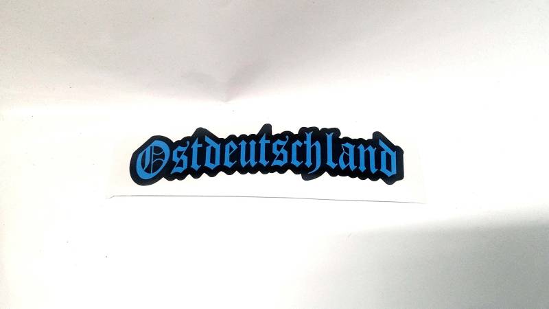 Ostdeutschland DDR Aufkleber Schriftzug Sticker Ossi Fun Autoaufkleber (Blau/Schwarz) von stickerpoint24