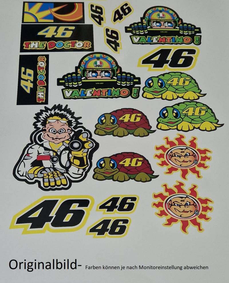 Rossi 46 The Doctor Aufkleber Sticker Motogp Motorrad A4 Bogen von stickerpoint24