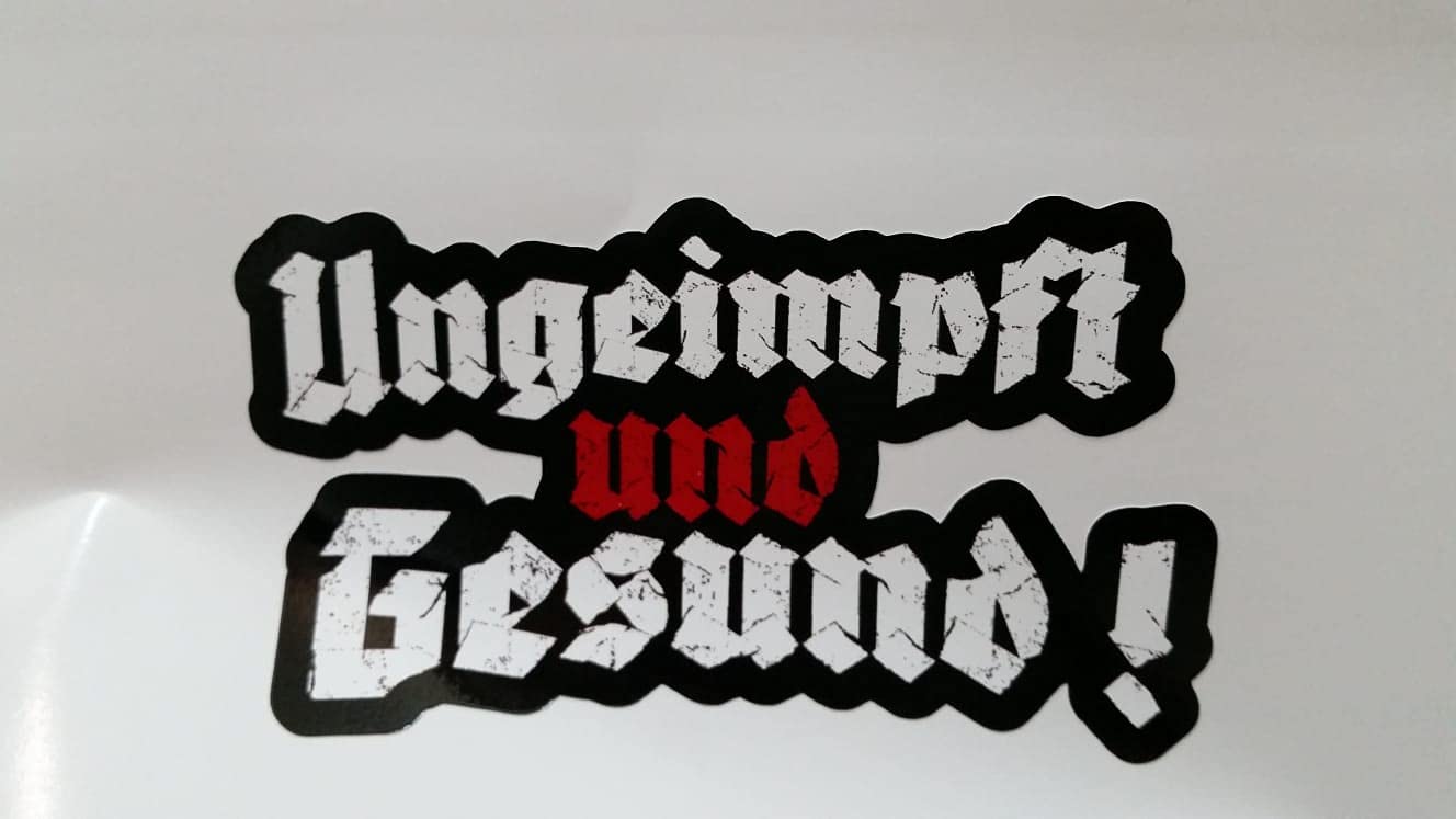 stickerpoint24 Ungeimpft und Gesund-ich Lass Mich Nicht Impfen -gib Gates Keine Chance schwarz von stickerpoint24