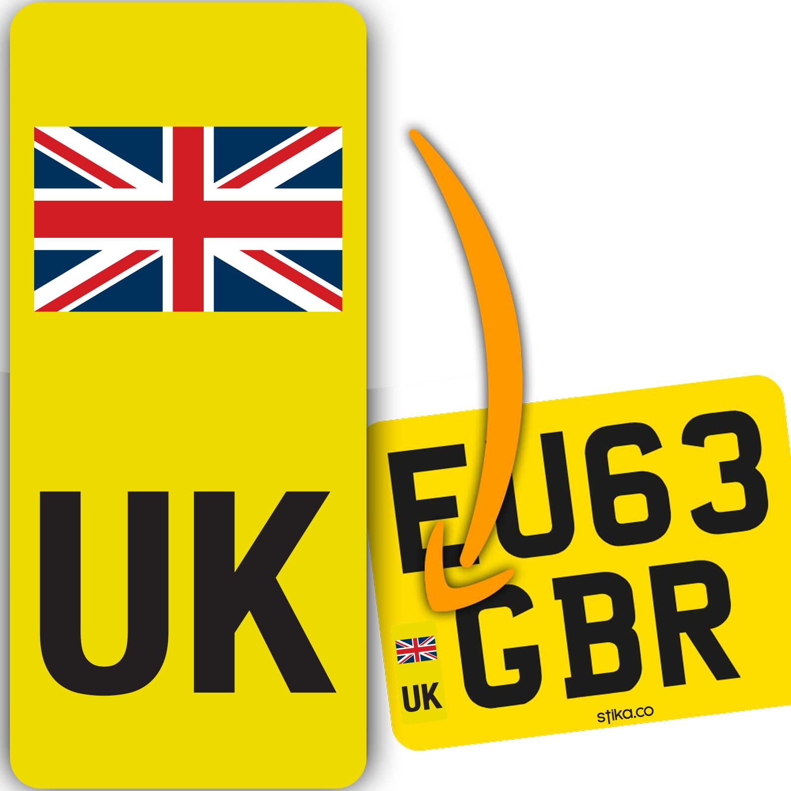 Euro GB Motorrad Nummernschild klebstoff vinyl sticker Europa zugelassen von stika.co
