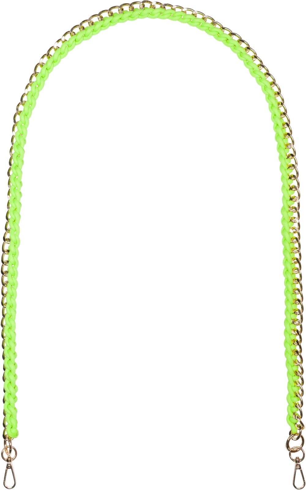 styleBREAKER Taschen Schulterriemen mit eingeflochtener Kette, Wechsel Taschengurt, Handyband, Handykette, Karabiner 02013038, Farbe:Neongelb von styleBREAKER