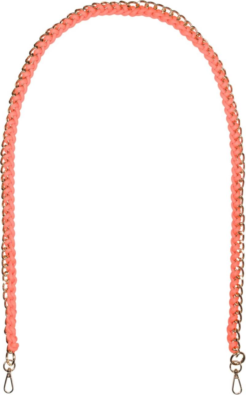 styleBREAKER Taschen Schulterriemen mit eingeflochtener Kette, Wechsel Taschengurt, Handyband, Handykette, Karabiner 02013038, Farbe:Neonorange von styleBREAKER