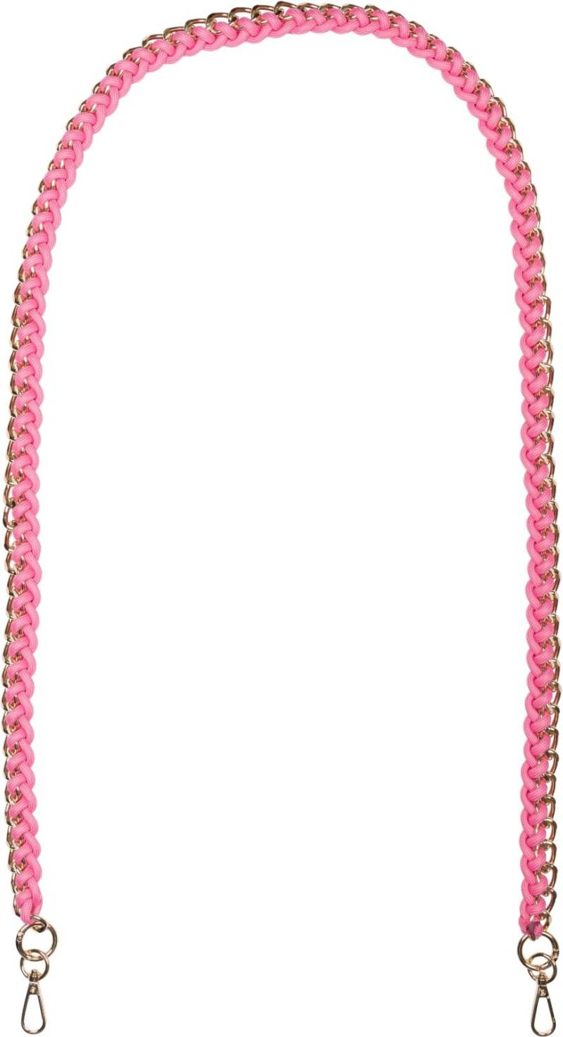 styleBREAKER Taschen Schulterriemen mit eingeflochtener Kette, Wechsel Taschengurt, Handyband, Handykette, Karabiner 02013038, Farbe:Pink von styleBREAKER