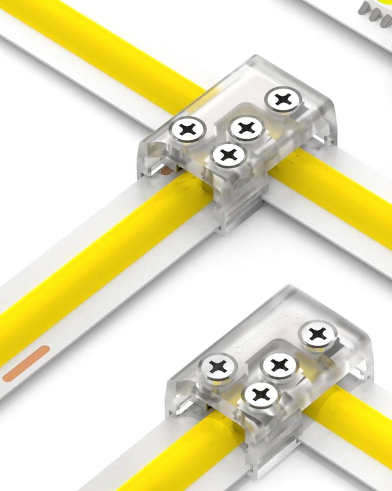 styriaLUX 3 Stück 10mm LED Streifen Schraub Verbinder für SMD und COB PCB LED Leiste 12v 24v 48v (Streifen zu Streifen L oder T) von styriaLUX