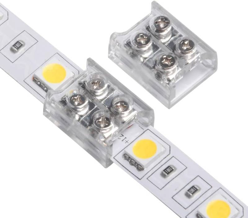 styriaLUX 3 Stück 10mm LED Streifen Schraub Verbinder für SMD und COB PCB LED Leiste 12v 24v 48v (Streifen zu Streifen gerade) von styriaLUX