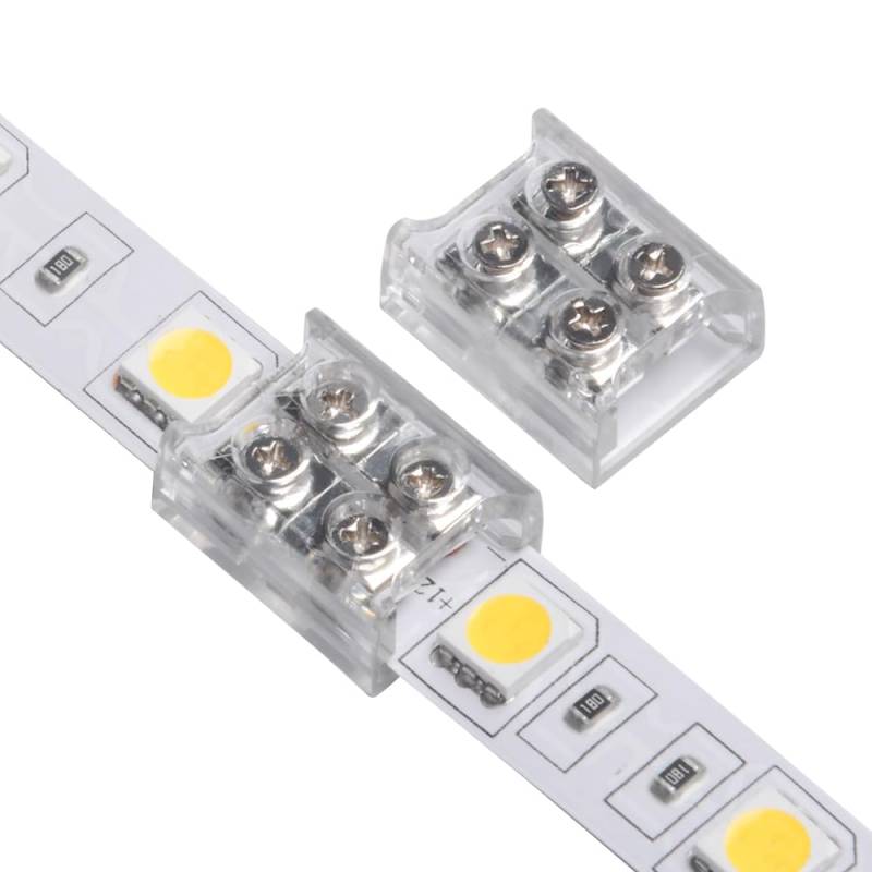 styriaLUX 3 Stück 8mm LED Streifen Schraub Verbinder für SMD und COB PCB LED Leiste 12v 24v 48v (Streifen zu Streifen gerade) von styriaLUX