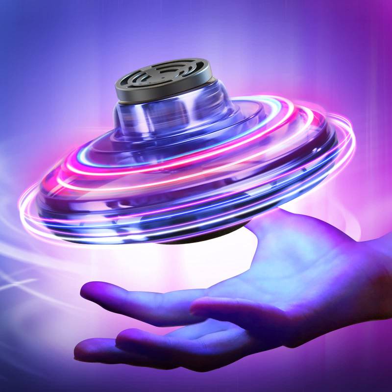 Fly Handbetätigter Drohne für Kinder Erwachsene Geschenke, fliegende Ballspielzeug, Mini-Spinner-Drohne mit 360°rotierenden und glänzenden LED-Leuchten, kleiner Hubschrauber UFO (Blau) von suroper