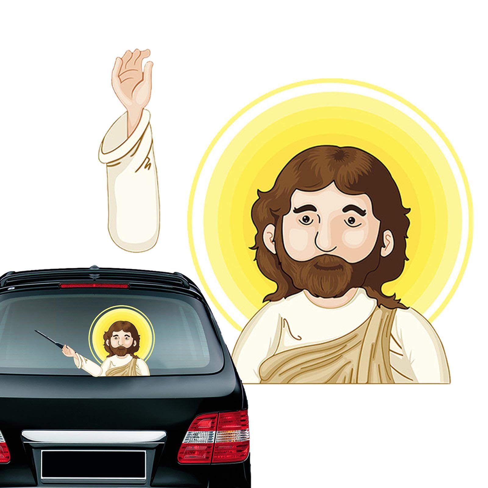 syayw Auto-Aufkleber, Jesus-Aufkleber, niedlicher Scheibenwischer-Aufkleber, einzigartiger Autoaufkleber, Heckscheiben-Aufkleber von syayw