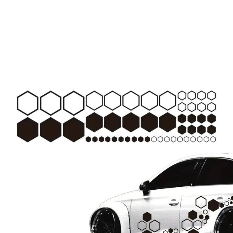 syayw Autoaufkleber aus Waben, sechseckig, selbstklebende Aufkleber an der Türseite, Wabengrafik, dekorative Aufkleber mit geometrischem Hexagonalmuster von syayw