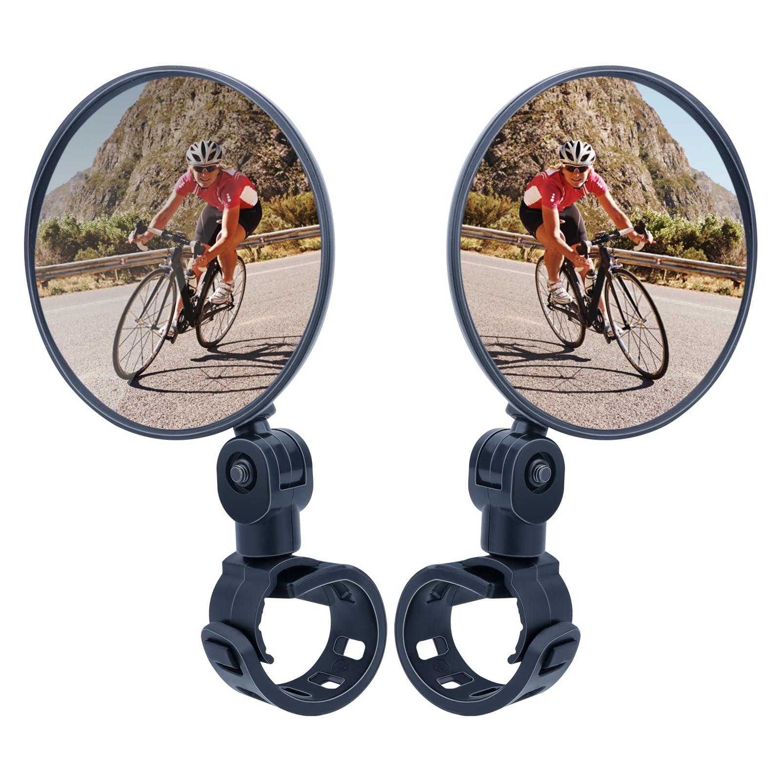 2 Stück 360° Fahrradspiegel,Fahrrad Spiegel,Fahrradspiegel für E-bike,Universal Sicherer Rückspiegel für 15mm-35mm,HD 360° Glas Konvexe Linse Drehbar & Klappbar Fahrrad Rückspiegel von talifoca