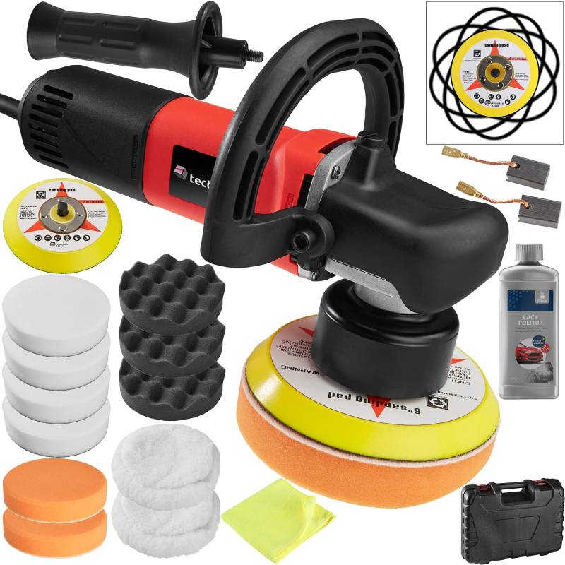 tectake Profi Exzenter Poliermaschine + Set 16 inkl. XXL Zubehörpaket von tectake