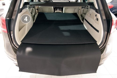 teileplus24 BM2806 Kofferraummatte 3-teilig für VW Touareg 1 7L 2002-2010 mit Ladekantenschutz Rückbankschutz von teileplus24