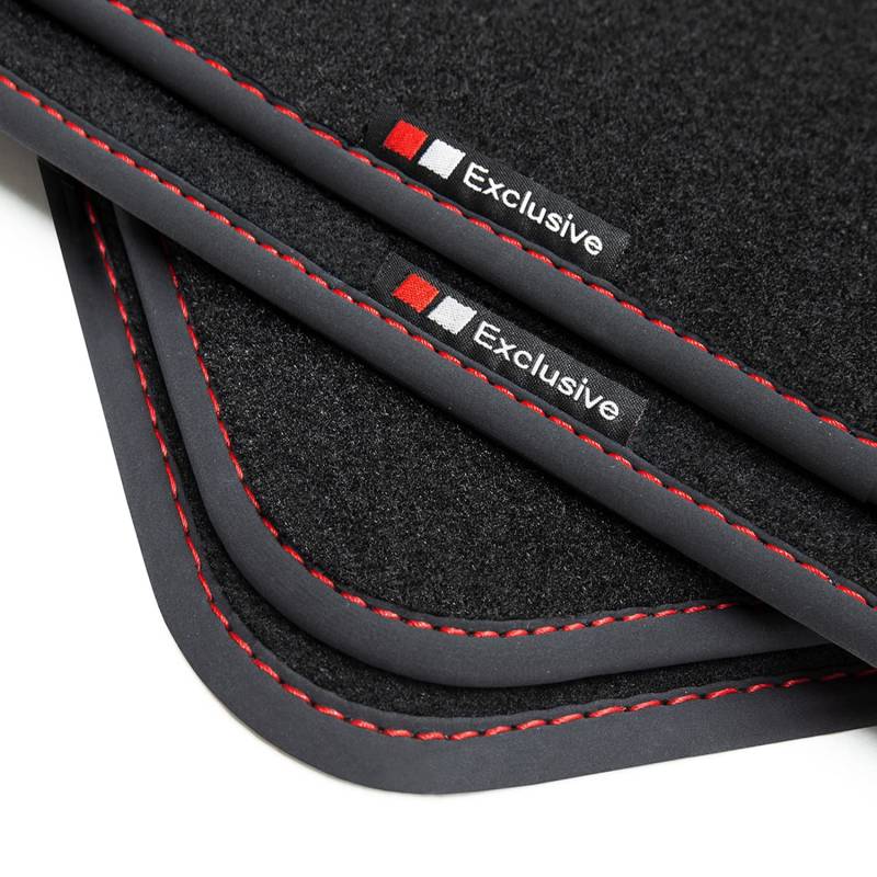 teileplus24 EF203 Fußmatten Gummimatten Exclusive-line Design kompatibel mit VW Golf 7 Golf 8 Variant 2012-2019, Naht:Rot von teileplus24