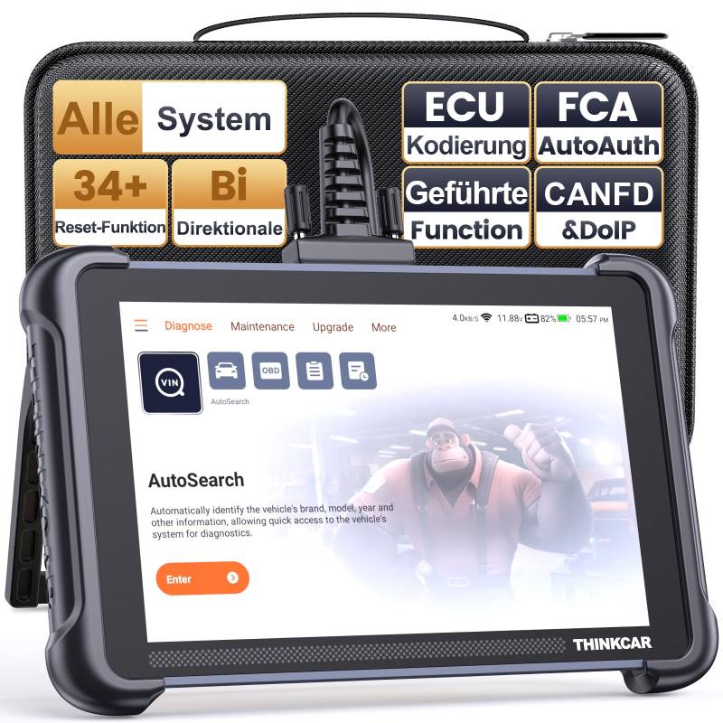 OBD2 Diagnosegerät, ThinkScan 689 Diagnosegerät Auto Mit 34 Reset-Funktion + Volle Systemdiagnose, Auslesegerät Auto Für Aktives Testen/Erweiterte ECU-Codierung/BI-Direktionale Steuerung von thinkcar