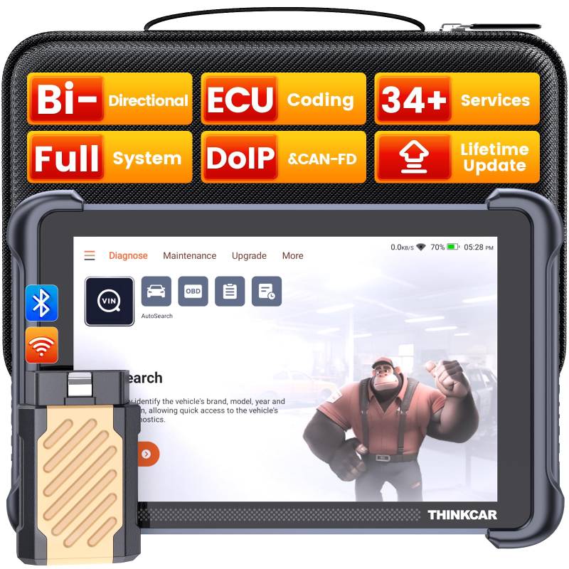 THINKCAR Bidirectional Scan Tool, THINKSCAN 689BT All-System Automotive Diagnostic Tool, Bi-Directional OBD2 Scanner with ECU Coding, 34+ Services, FCA Autoauth, CANFD&DoIP, Wireless Update von thinkcar