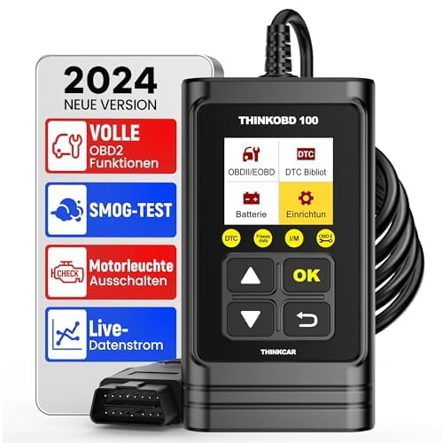 thinkcar OBD2 Diagnosegerät, THINKOBD 100 Diagnosegerät Auto, Verbesserter Universal Codeleser Motor-Scanner Mit Volle OBD2-Funktionalität, Premium KFZ Auslesegerät Für Alle OBDII/EOBD Protokol von thinkcar