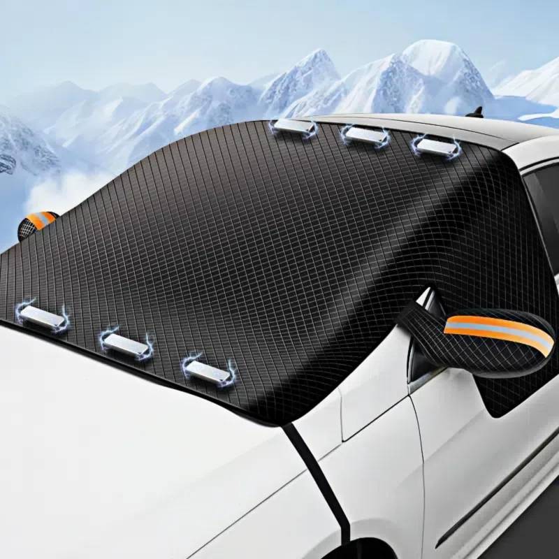 Frontscheibenabdeckung Auto für Alfa Romeo Stelvio SUV 2017-2023 2024, Eisschutzfolie Magnetische Windschutzscheibe Abdeckung Die Gegen Schnee EIS Frost UV,Orange von tianshao