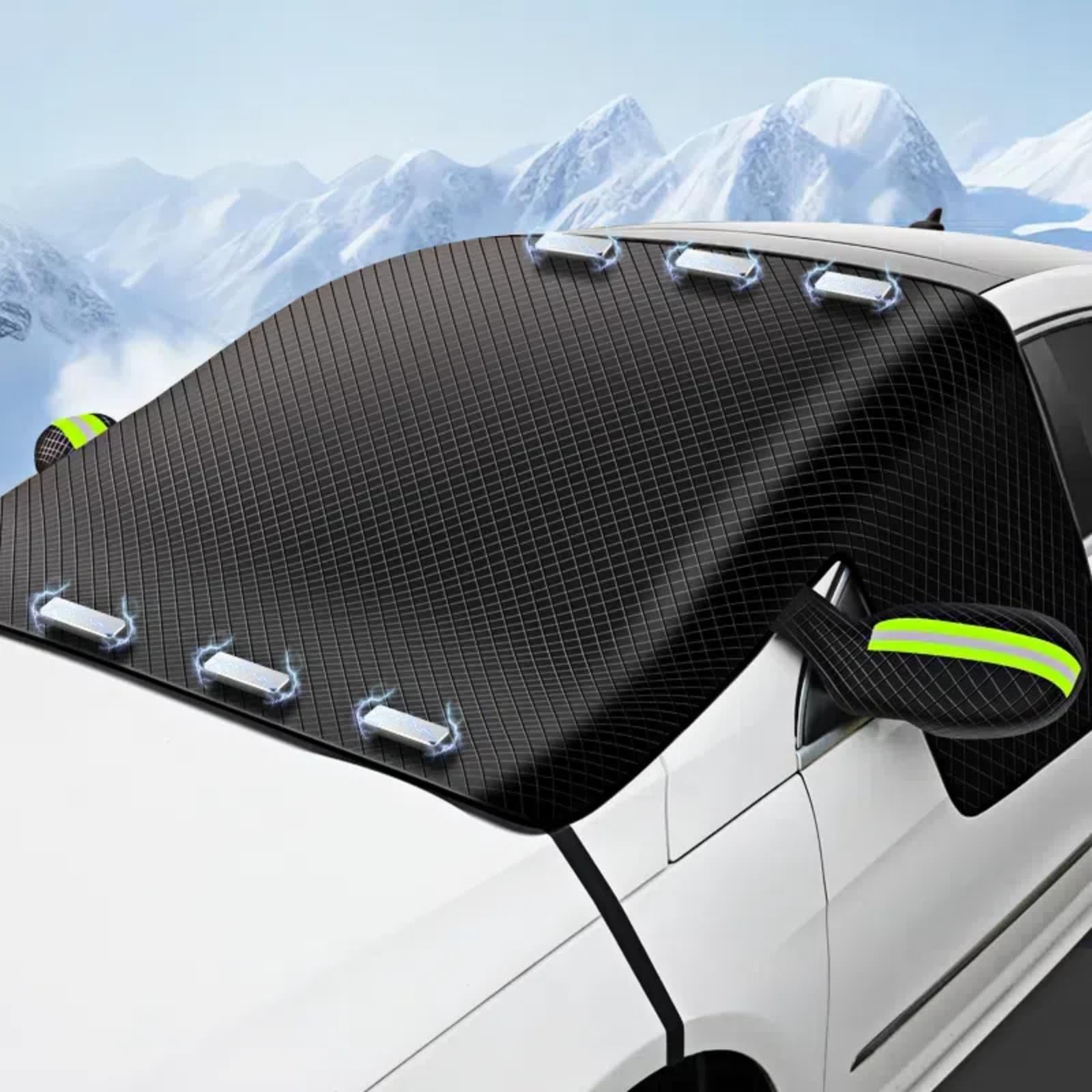 Frontscheibenabdeckung Auto für Citroen C5 Aircross Hybrid 2017-2023, Eisschutzfolie Magnetische Windschutzscheibe Abdeckung Die Gegen Schnee EIS Frost UV,Green von tianshao