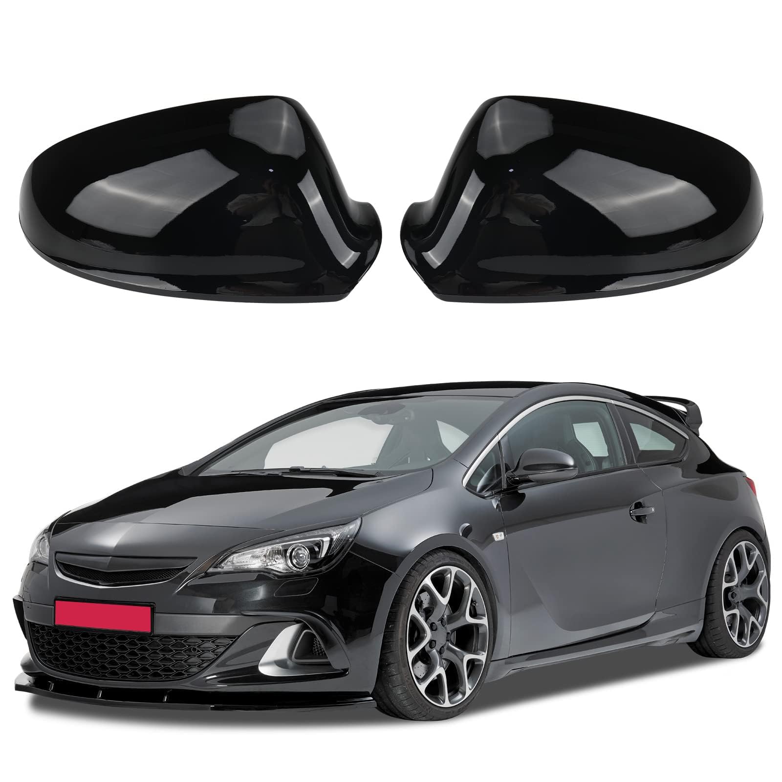 tianshao Rückspiegel Spiegelkappen für Vauxhall Opel Astra J Hatchback/GTC Coupe/Estate 2010-2016, Shell Borte Spiegelabdeckungen Ersatz Seitenspiegel Abdeckkappen,Bla-ck von tianshao